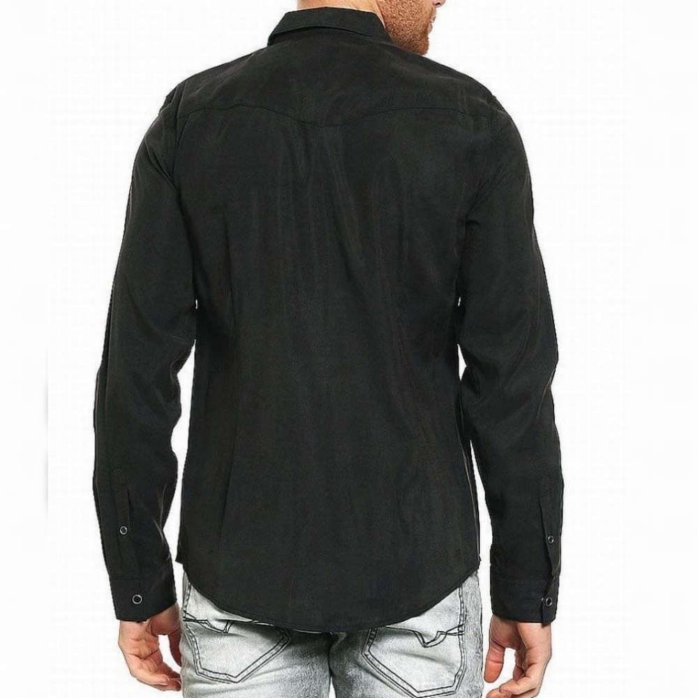 New GUESS Sandwashed Western Button Up Shirt SZ M - Picture 3 of 4